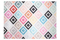 Tappeto di tendenza con motivo geometrico colorato