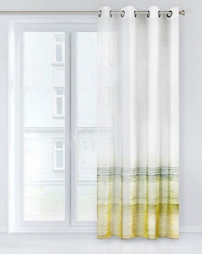 Ringlis fehér függöny színes díszítéssel 140 x 250 cm