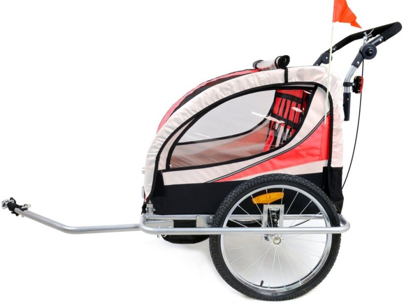 2 üléses kerékpár utánfutó lengéscsillapítóval + JOGGER piros