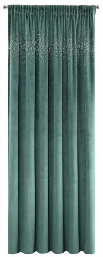 Луксозна кадифена завеса в тюркоазен цвят 140 x 270 cm
