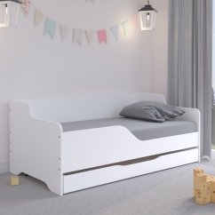 LILU Fehér gyerekágy háttámlával 160 x 80 cm - balos