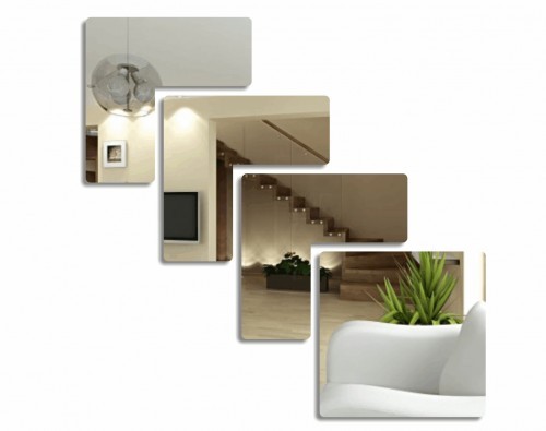 Nerozbitné nalepovacie zrkadlo do obývačky