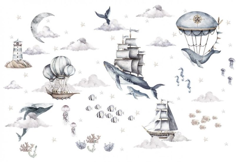 Detská nálepka s motívom fantastického podmorského sveta