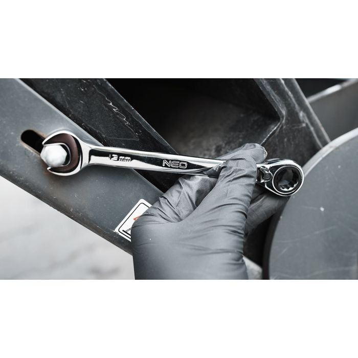 Chiavi combinate con cricchetto e interruttore, set di 12, 8 - 19 mm, custodia morbida 09-345 NEO