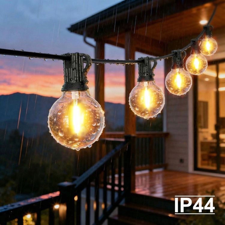 Ghirlandă LED pentru grădină - lanț luminos cu becuri E12 cu telecomandă, IP44