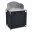 Praktische Campingküche mit Fächern 76 x 55 cm - schwarz Praktische Campingküche mit Fächern 76 x 55 cm - schwarz