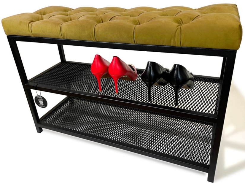 Loft cipőpad kárpitozott üléssel 80 cm - több színben