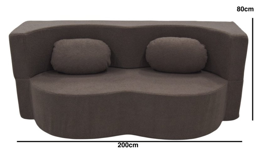 canapea extensibilă cu compresie maro cu dimensiuni de 200 x 80 cm