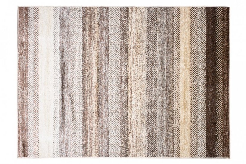 Tappeto moderno con strisce nei toni del marrone - Misure: Larghezza: 140 cm | Lunghezza: 200 cm