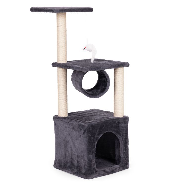 Tiragraffi per gatti, albero per gatti con tunnel 94 cm