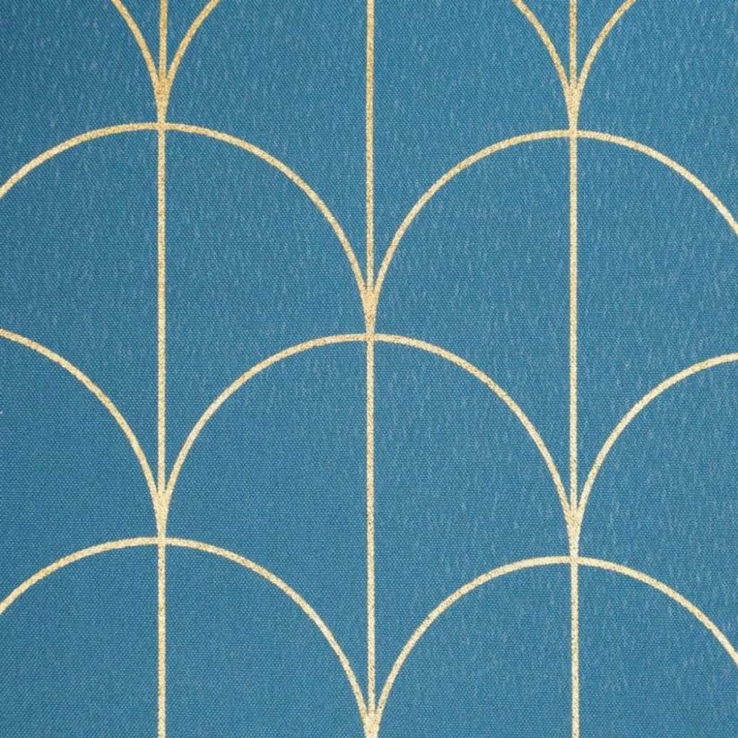 Škandinávske závesy modrej farby so zlatým vzorom 140 x 280 cm
