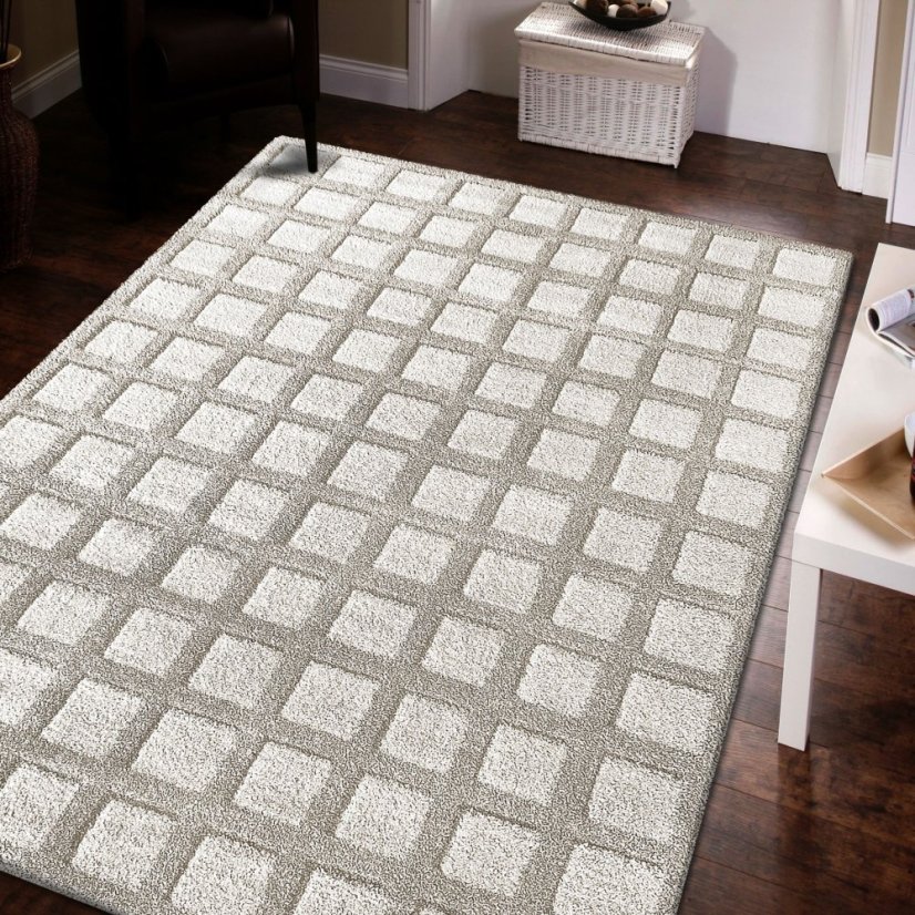 Preproga SERENITY v bež barvi z geometrijskim vzorcem