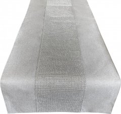 Елегантна сребърна покривка за маса, украсена с кубичен цирконий