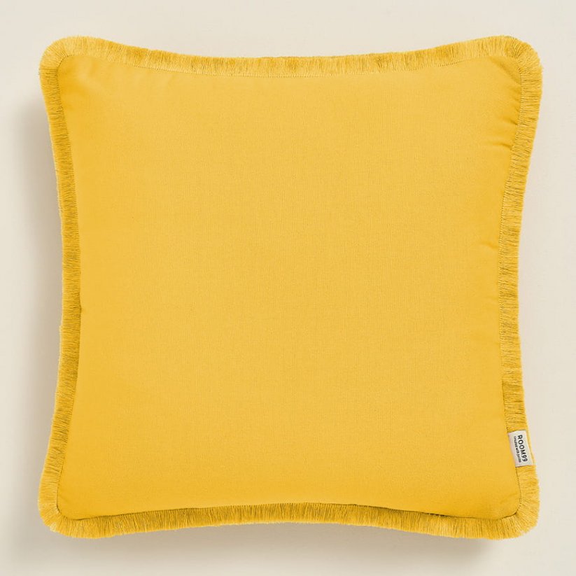 Senf žuta jastučnica BOCA CHICA s resicama 50 x 50 cm
