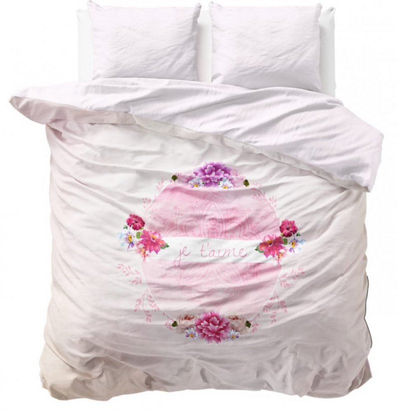 Krásne ružové bavlnené posteľné obliečky 160 x 200 cm