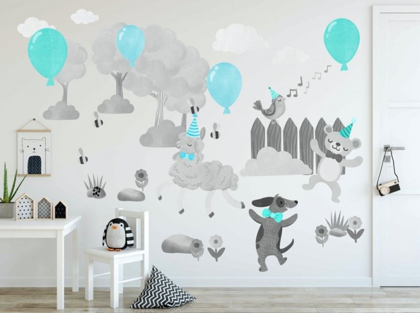 Erstaunlicher Wandaufkleber für Kinder Happy Animals