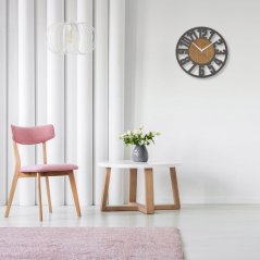 Originálne hodiny s veľkým číslami v kombinácií dreva o modernej sivej farby 30 cm