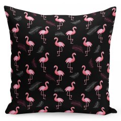 Fekete díszpárnahuzat Flamingo