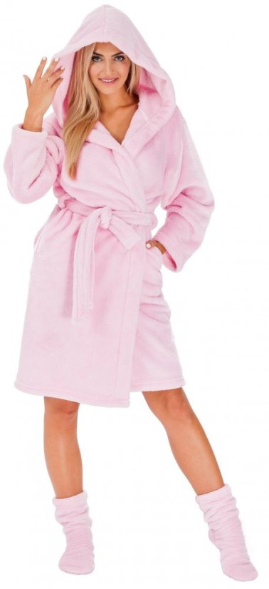 Rózsaszín női fürdőköpeny L/XL