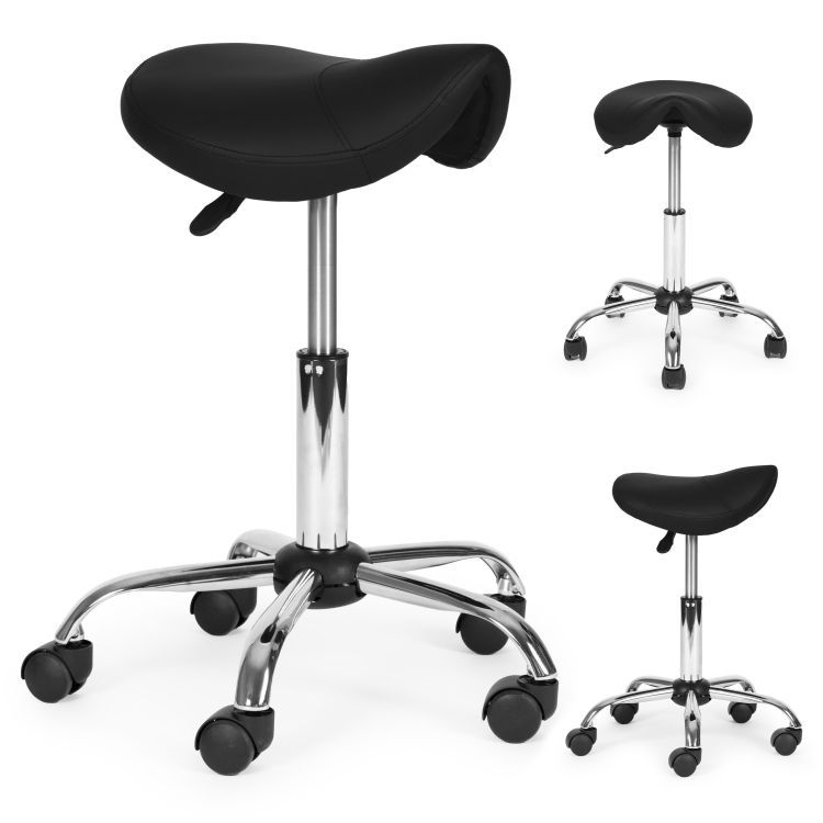 Výškovo nastaviteľná ergonomická otočná stolička v tvare sedla
