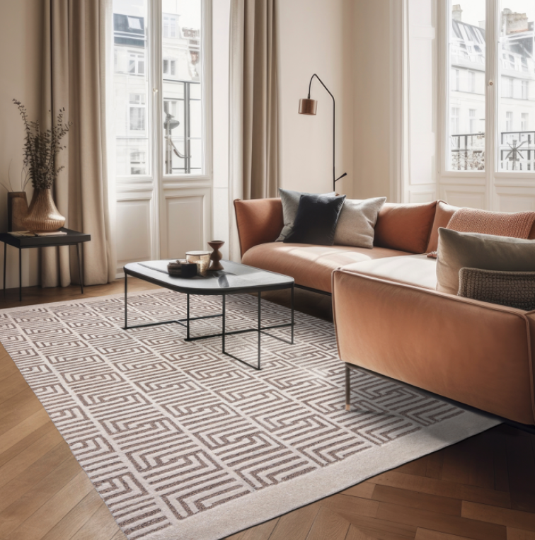 Dizajnový vlnený koberec v béžovo krémovom prevedení Alster