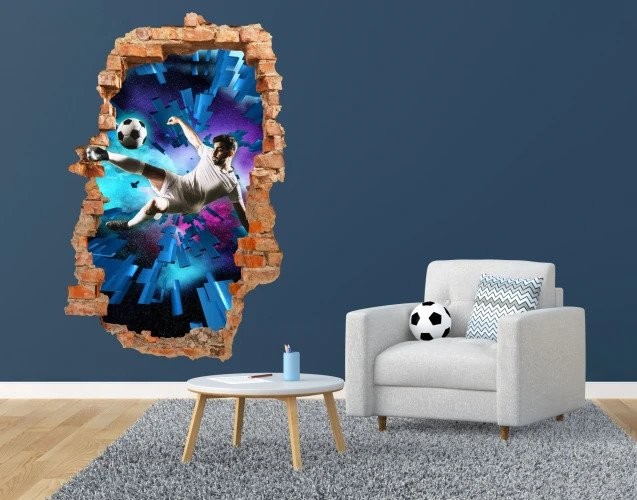 Autocolant de perete pentru fanii fotbalului cu efect 3D