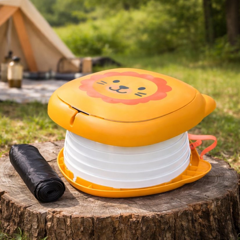 Baby Travel Potty Lion - Összecsukható hordozható bili egészségügyi zacskókkal