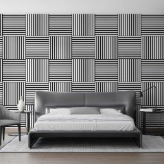 Wandplatte aus Holz 60 x 60 cm Weiß