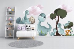 Adesivo murale con dinosauri