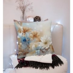 Dekorativer Kopfkissenbezug mit schönem Blumenmuster in sanften Farben