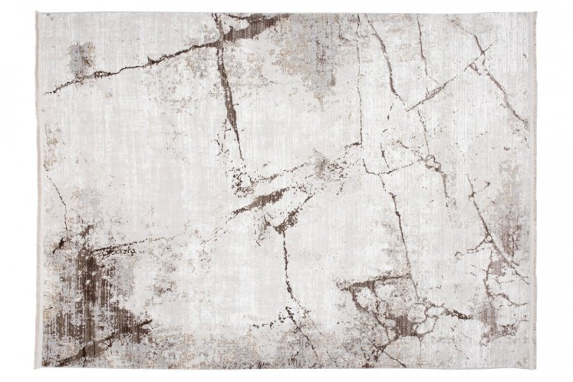 Cremefarbener Vintage-Teppich mit abstraktem Muster