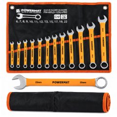 12 darabos 6–22 mm CrV csillagkulcs készlet gumírozott markolattal