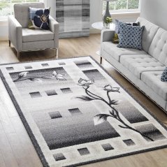 Stilvoller Wohnzimmerteppich mit Blumenmuster
