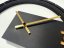 BLACK & GOLD ASYMMETRY, dizajnerski zidni sat od 30 cm
