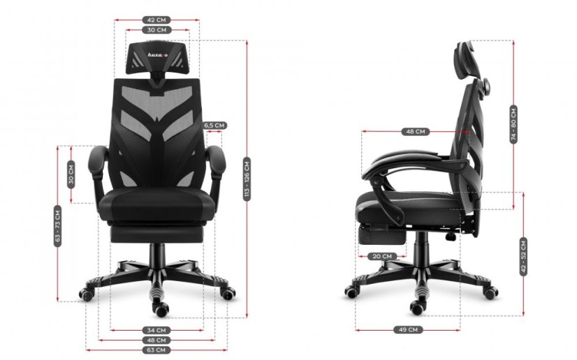 Jedinečné černé herní křeslo s opěrkou nohou COMBAT 5.0