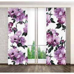 Panelový záves s výraznými fialovými kvetmi