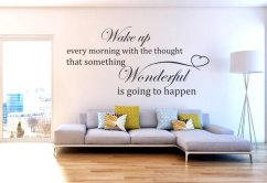 Adesivo murale con testo WAKE UP EVERY MORNING
