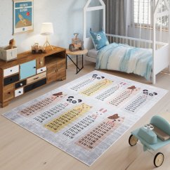 Kinderteppich mit dem Motiv einer kleinen Multiplikationstabelle