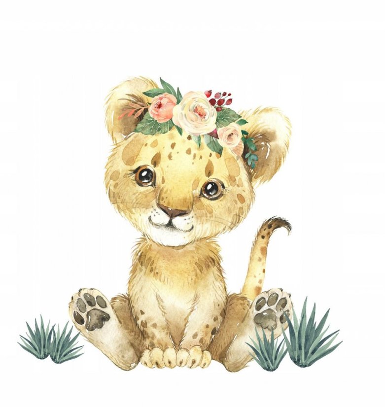 Aranyos állatkölyök falmatrica