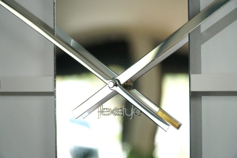 Wanduhr mit Spiegel 50 cm UNIQUE - silber