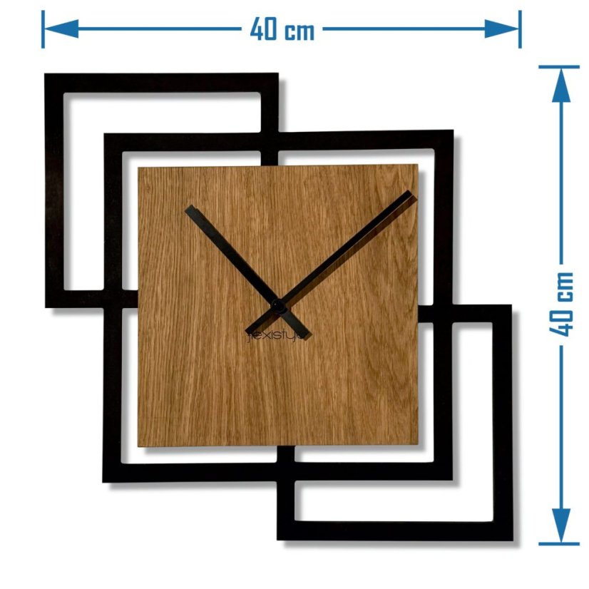 SQUARES , dřevěné nástěnné hodiny 40 cm