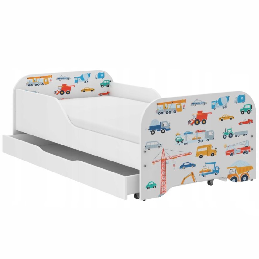 Kinderbett 140 x 70 cm mit LKW-Motiv