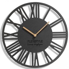 Schlichte anthrazitfarbene Wanduhr im Holzdesign 30 cm