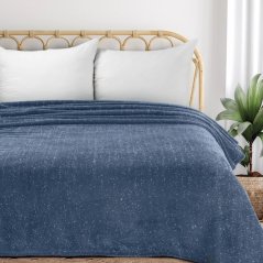 Luxusné flanelová deka s elegantnou striebornou niťou - modrá
