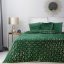 Cuvertură de pat verde unică, cu model auriu