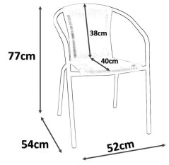 Poltrona da giardino marrone scuro in technoratan 53 x 60 x 73 cm