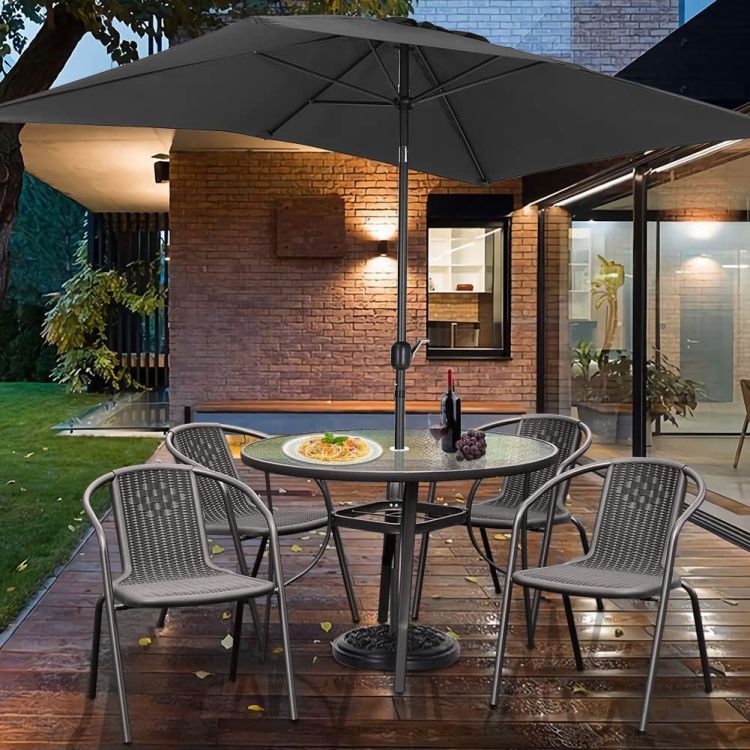 Okrúhly sklenený záhradný stôl 105 cm