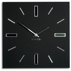 Schwarze Uhr BRILLIANT 30 cm mit silbernem Zubehör