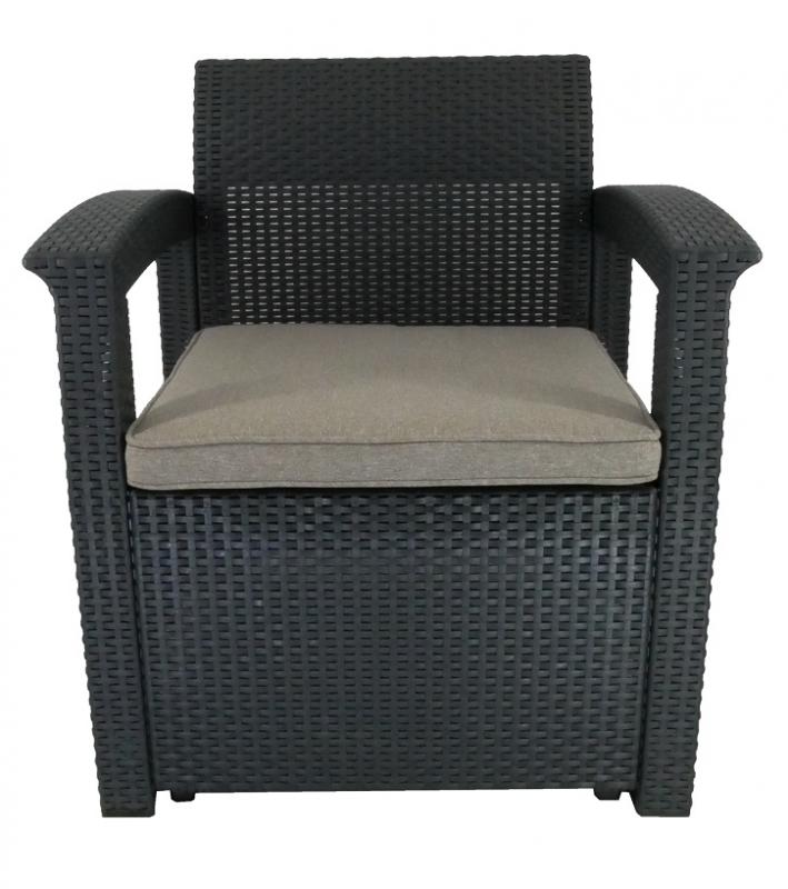 Súprava záhradného nábytku v antracitovej farbe