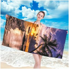 Ručnik za plažu s uzorkom zalaska sunca, 100 x 180 cm
